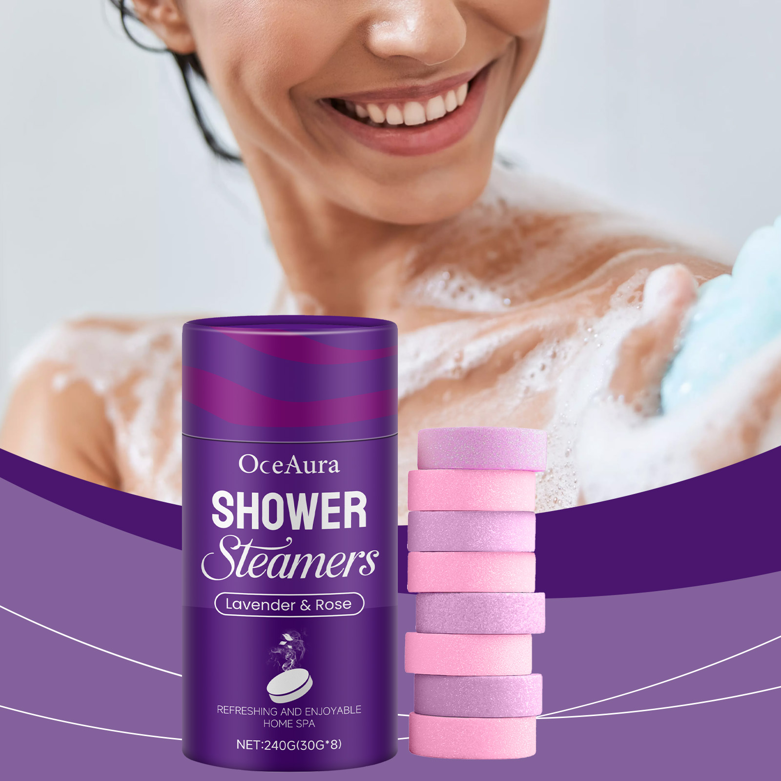 Rose Lavender Aromatherapy Sho - огляд і ціна Shower Steamer Tablet